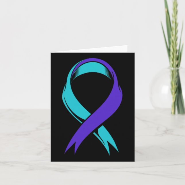Carte Turquoise et Violet Perte d'un neveu Prévention du (Devant)
