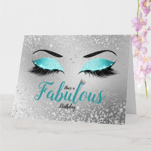 Carte Turquoise Fabrique Parties scintillant Yeux grand