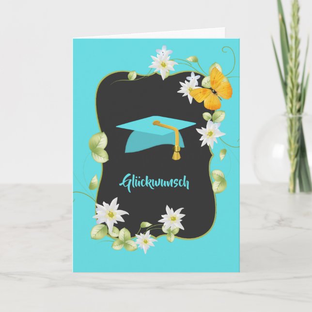 Carte Turquoise Grad Casquette et Edelweiss allemand Gra (Devant)