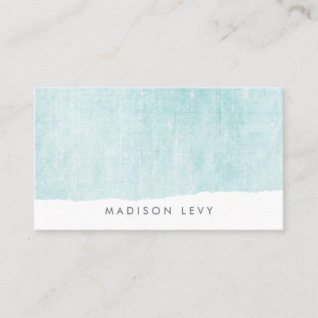 Carte Turquoise Minimaliste Distressed Torts (Devant)
