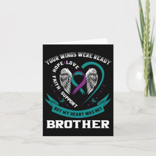 Carte Turquoise Purple Ribbon Wing Sensibilisation au su