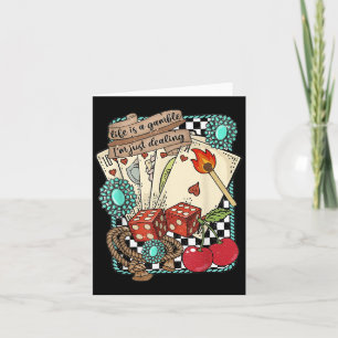 Carte Turquoise Rétro Western Cowboy Cowgirl Far West