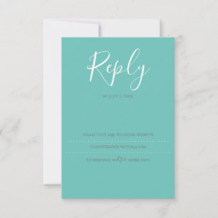 Carte Turquoise RSVP, site Mariage