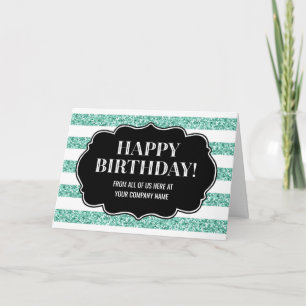 Carte Turquoise Stripes Business De Groupe Anniversaire