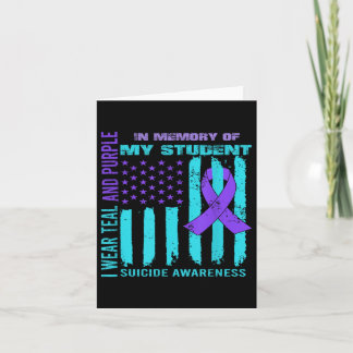 Carte Turquoise Violet Ruban Suicide Sensibilisation Étu