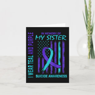 Carte Turquoise Violet Ruban Suicide Sensibilisation Sis