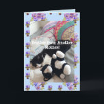 Carte Tuxedo Cat Cute Funny Brother Cats Card<br><div class="desc">Tuxedo Cat Cute Funny Sleeping Cats 'Brother from Another Mother' Card. Conçu à partir d'une de mes photos originales,  un must pour tous les amoureux de les chats!.</div>