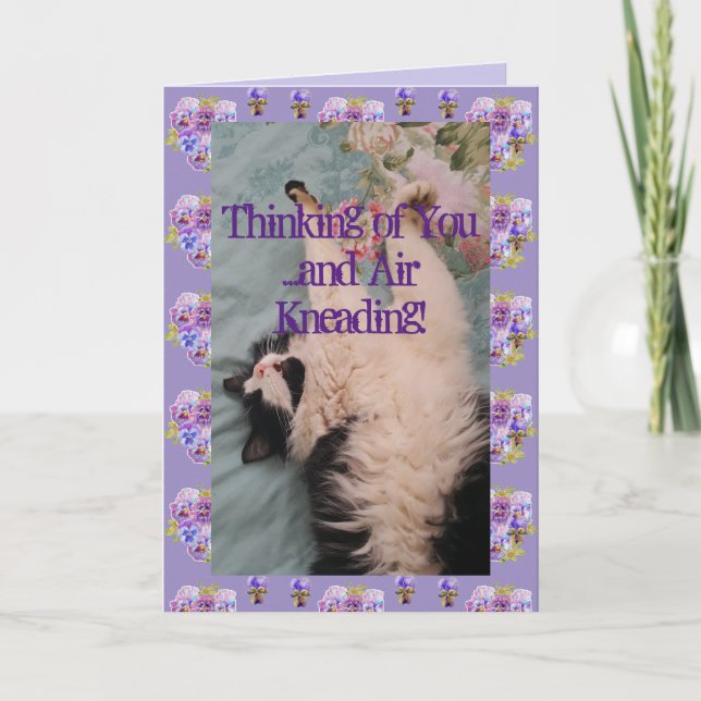 Carte Tuxedo Cat Cute Funny Quote Air Kneading Card (Devant)