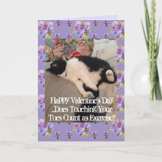 Carte Tuxedo Cat Funny Touching Toes Valentines Day