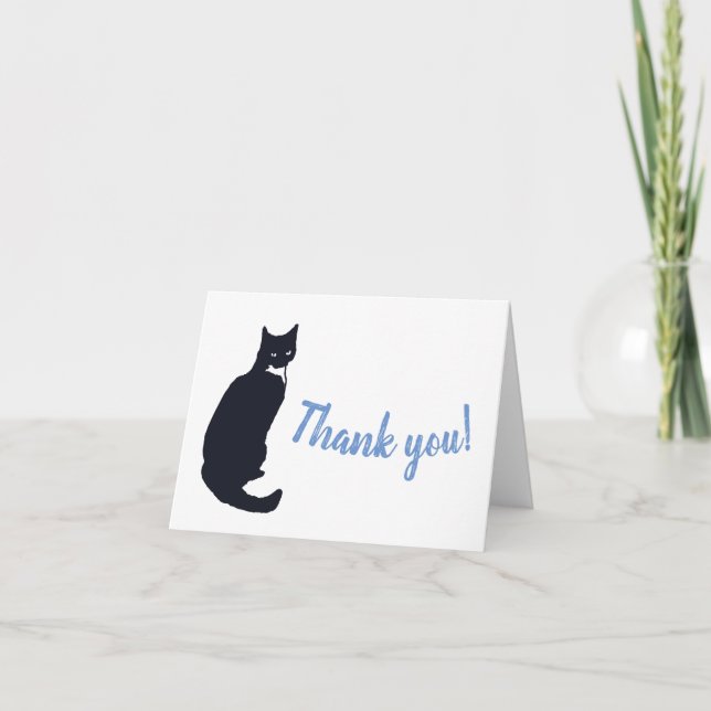 Carte Tuxedo cat thank you (Devant)