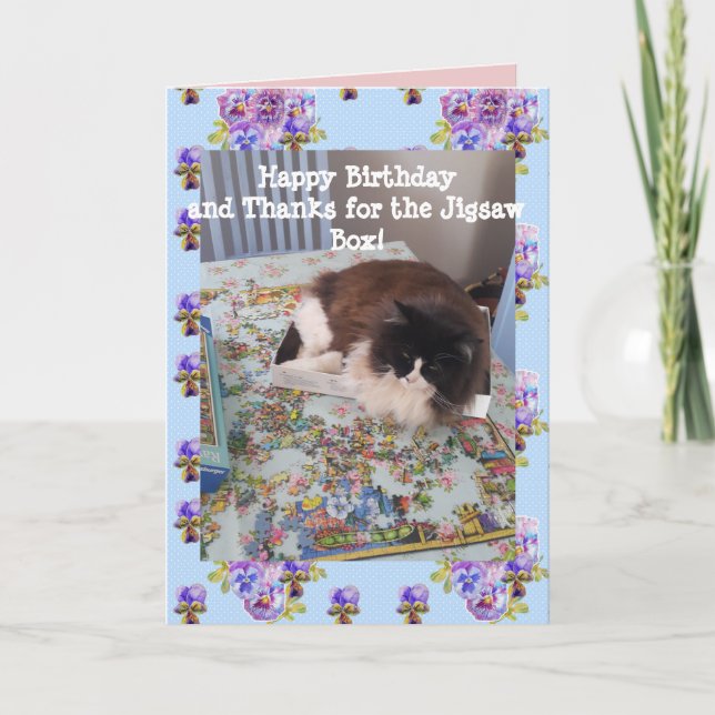 Carte Tuxedo Chat Cute Drôle Dormir Jigsaw Card (Devant)