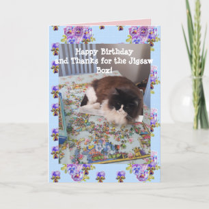 Carte Tuxedo Chat Cute Drôle Dormir Jigsaw Card