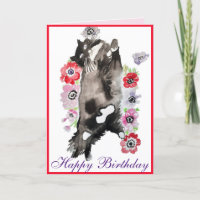Tuxedo Chat Cute Jolie Fleurs Chats Aquarelle Voit