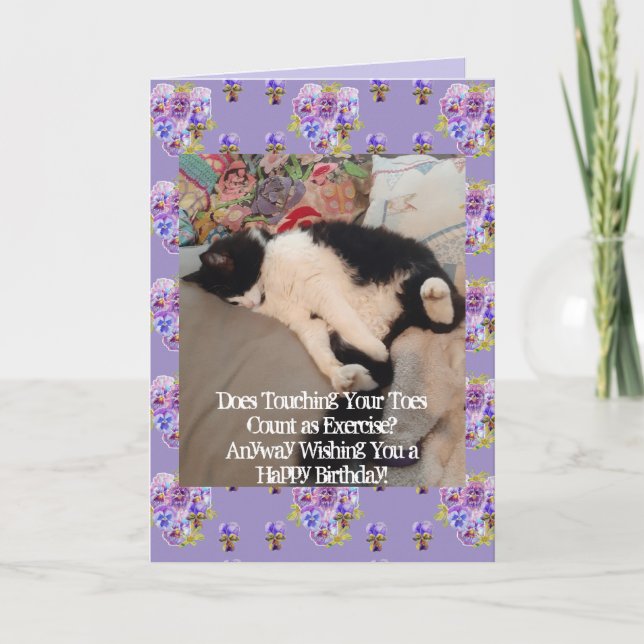 Carte Tuxedo Chat Cute Joyeux Anniversaire Touch Toes Ca (Devant)