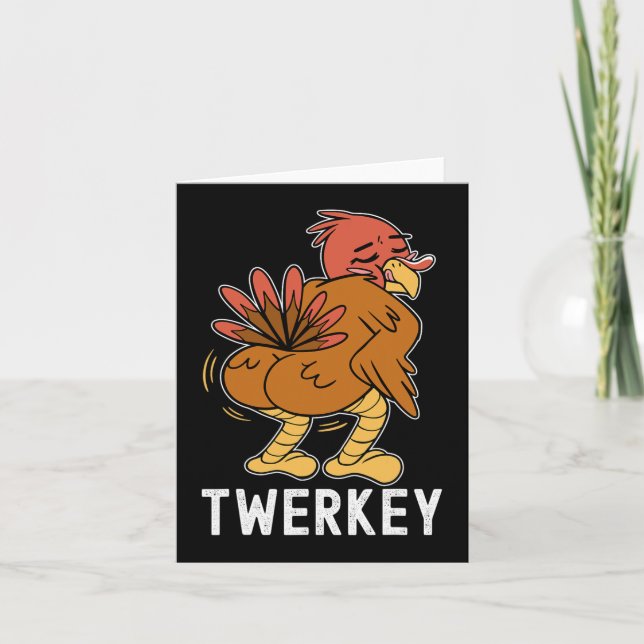 Carte Twerkey Dinde de danse amusante de Thanksgiving (Devant)