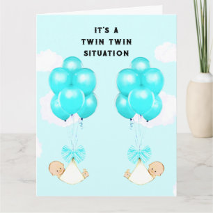 Carte Twin Baby Boys Félicitations