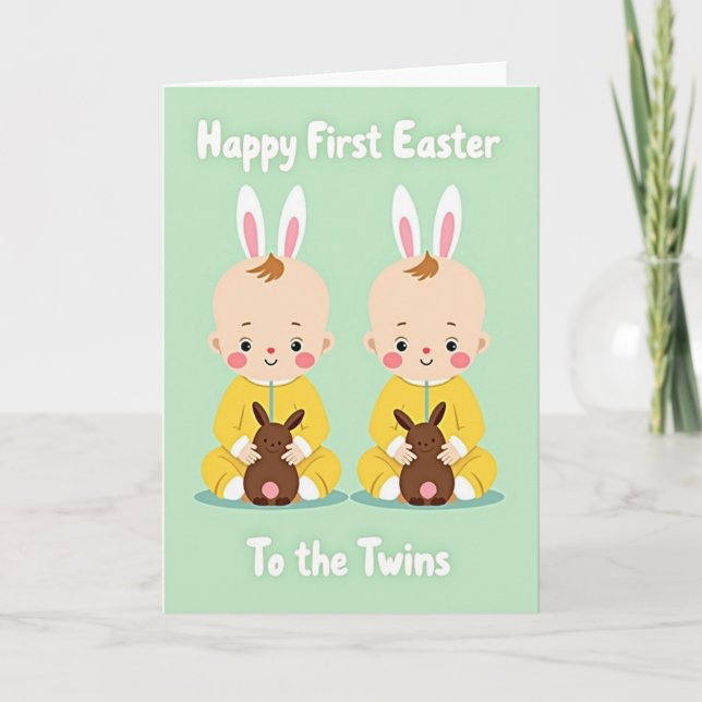 Carte Twin Easter Bunny Art Card (Devant)