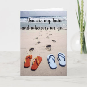 CARTE ***TWIN*** HUMOUR FLIP-FLOP POUR VOTRE ANNIVERSAIR
