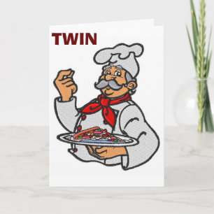 CARTE **TWIN** LE CHEF ITALIEN SERT LES VOEUX "ANNIVERSA