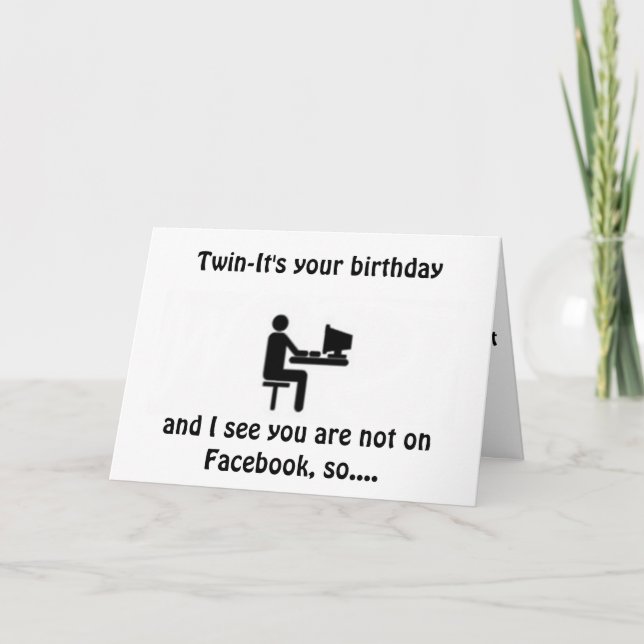 Carte ***TWIN**-NOT sur FACEBOOK SO A CARD FOR "YOU" (Devant)