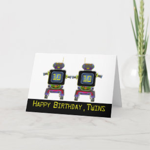 Carte Twin Robot Anniversaire 10 ans