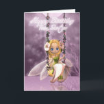 Carte Twin Sister Joyeux Anniversaire mignonne fée sur f<br><div class="desc">Twin Sister Happy Birthday jolie fée sur balançoire de fleurs,  magique</div>