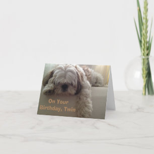 CARTE **TWIN** SOUHAITE QUE JE PUISSE DIRE HEUREUX ANNIV