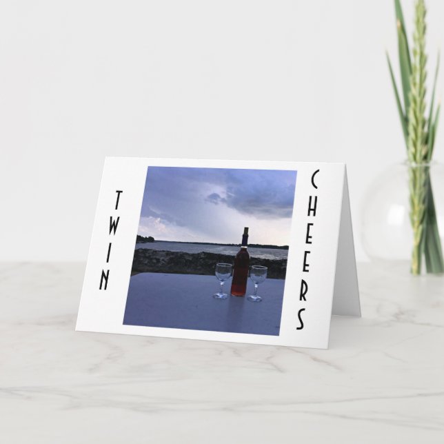 CARTE **TWIN** VOTRE ANNIVERSAIRE EST UN JOUR DE "FÊTE" (Devant)