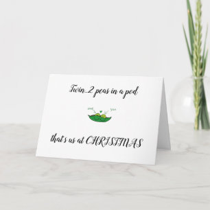 CARTE TWIN-YOU/ME 2 POIS DANS UN POD= SOUHAITS DE NOËL
