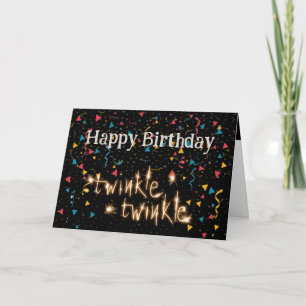 Carte Twinkle bougie brillant Comment Vieux Anniversaire