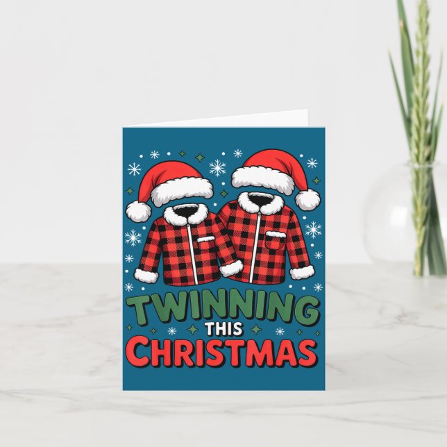 Carte Twinning This Christmas Matching Family Holiday  (Devant)
