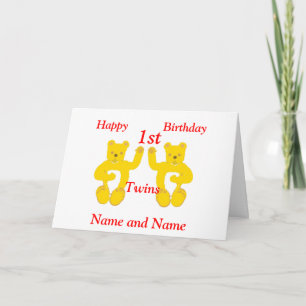 Carte Twins Birthday Card Ajouter des noms