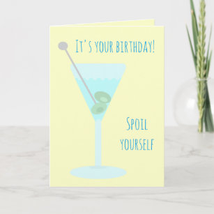 Carte Two olive martini Happy Birthday Greetings