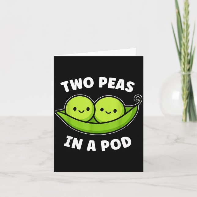 Carte Two Peas In A D Cute Kawaii Funny  (Devant)