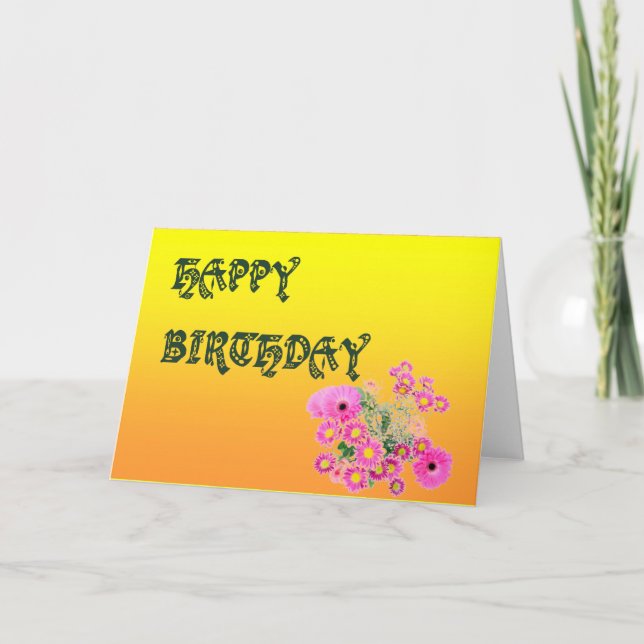 Carte Two Tone Sunshine Jaune Bon Anniversaire (Devant)