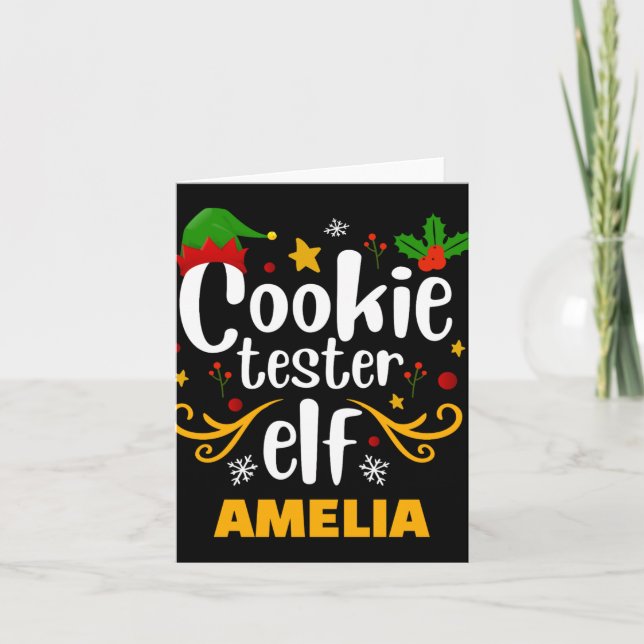 Carte Tygraphie Testeur de Cookie Elf Famille T Shirt As (Devant)