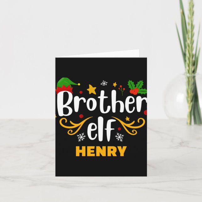 Carte Tygraphy Brother Elf Fun Family Matching  (Devant)