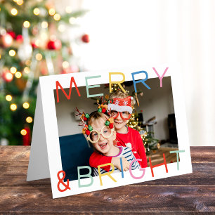 Carte Type de jeu moderne Noël Joyeux & Bright One Photo