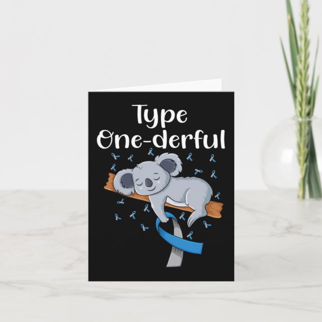 Carte Type onderful Koala diabète ruban T1D Diabète (Devant)