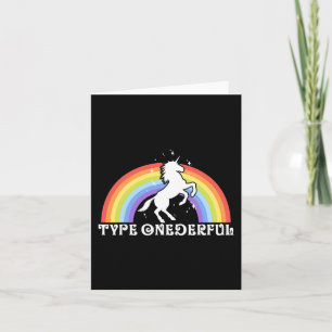 Carte Type OnederType 1 Diabète Unicorne Arc en ciel Awa