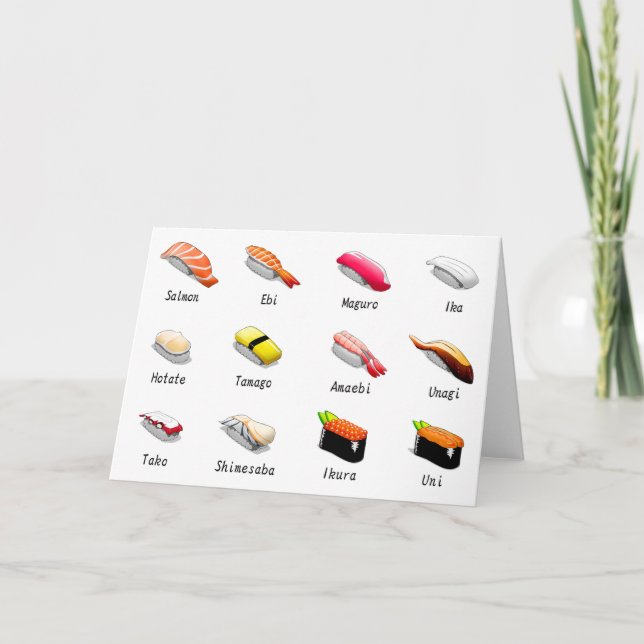 Carte Types De Sushi (Devant)