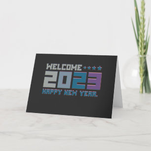 Carte typographie 3d bienvenue 2023 bonne année