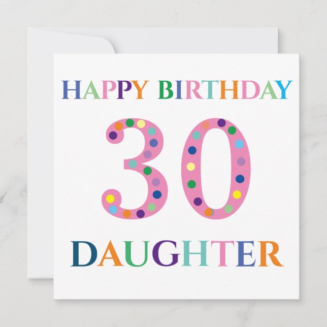 Carte Typographie colorée Bonne fille d'anniversaire (Devant)