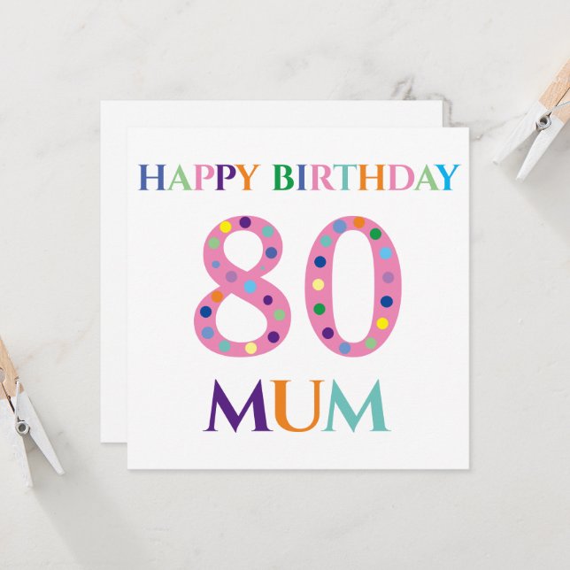 Carte Typographie colorée Bonne maman d'anniversaire (Devant/Arrière en situation)
