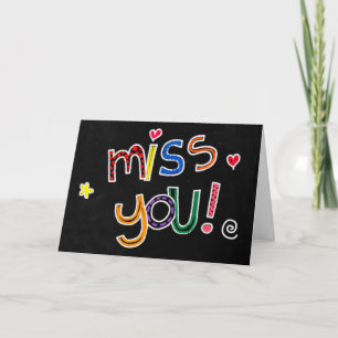 Carte Typographie colorée dessinée à la main Cœur rouge 