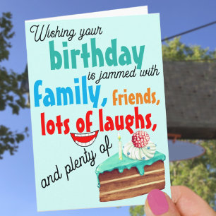 Carte Typographie Colorée Gâteau d'Anniversaire Meilleur