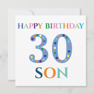 Carte Typographie colorée Joyeux Fils d'anniversaire