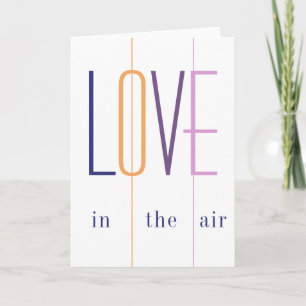 Carte Typographie d'amour dans l'air pour la Saint-Valen