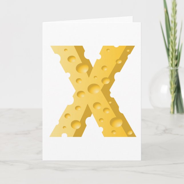 Carte Typographie de la lettre X fromage (Devant)