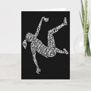 Carte Typographie de l'escalade en bloc Enfants Filles F